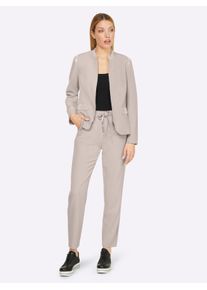 Heine Witt Damen Hosenanzug mit sportiven Kontrasten, hellgrau, Größe 34, 75% Polyester, 20% Viskose, 5% Elasthan