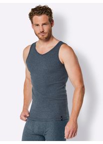 Witt Herren Unterhemd, jeansblau-meliert, Größe 6, 100% Baumwolle