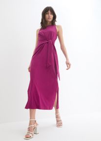 Maxikleid mit Drapierung in lila, Grösse 52/54 (XXL), 100% Baumwolle, bonprix