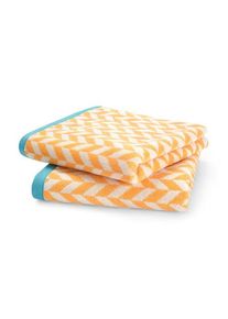 2 Jacquard-Handt&uuml;cher - Tchibo - Weiss/Gemustert