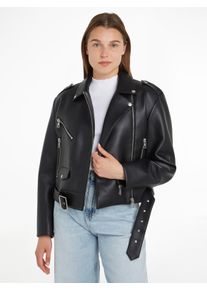 Calvin Klein Jeans Lederjacke »CLASSIC FAUX LEATHER BIKER«, mit Gürtel