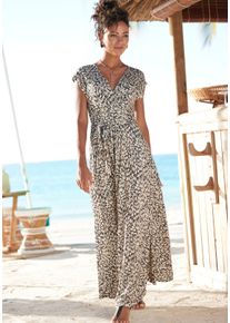 Buffalo Witt Damen Maxikleid, schwarz-taupe bedruckt, Gr&ouml;&szlig;e 36, 100% Viskose