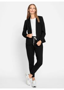 Heine Witt Damen Hosenanzug mit 7/8-Hose, schwarz, Größe 34, 67% Viskose, 27% Polyamid, 6% Elasthan