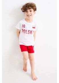 C&A Polen-Shorty-Pyjama-2 teilig, Weiss, Größe: 134