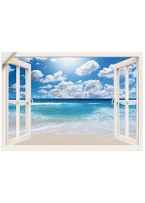 Artland Wandbild »Fensterblick Grossartige Strandlandschaft«, Fensterblick, (1 St.), als Leinwandbild, Poster, Wandaufkleber in verschied. Grössen