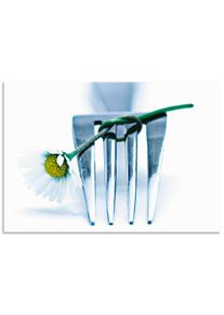 Artland Küchenrückwand »Gabel und Blume«, (1 tlg.), Alu Spritzschutz mit Klebeband, einfache Montage