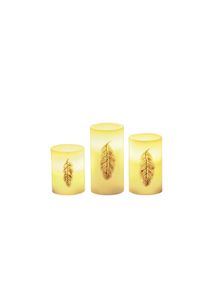 Pauleen LED-Kerze »LED-Kerzen Set Goldfarbenen Feath«