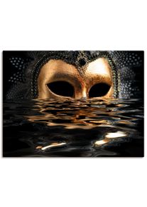 Artland Wandbild »Venezianische Maske mit Blattgold«, Karneval, (1 St.), als Alubild, Outdoorbild, Leinwandbild, Poster, Wandaufkleber