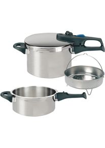 ELO Schnellkochtopf »Praktika Plus XL«, Edelstahl 18/8, (Set, 5 tlg.), Dampfkochtopf, Ø 22 cm, Induktion