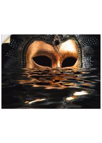Artland Wandbild »Venezianische Maske mit Blattgold«, Karneval, (1 St.), als Alubild, Outdoorbild, Leinwandbild, Poster, Wandaufkleber