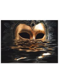 Artland Wandbild »Venezianische Maske mit Blattgold«, Karneval, (1 St.), als Alubild, Outdoorbild, Leinwandbild, Poster, Wandaufkleber