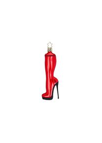 Inge Glas INGE-GLAS® Weihnachtsbaumkugel »Stiefel 13 cm, Rot/Schwarz«, (1 St.)