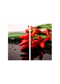 Wall-Art Herd-Abdeckplatte »Küche Herdabdeckplatte Chilli«, (Set, 2 tlg.), moderne Schutzplatte