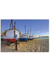 Artland Leinwandbild »Fischerboote am Strand«, Strand, (1 St.), auf Keilrahmen gespannt
