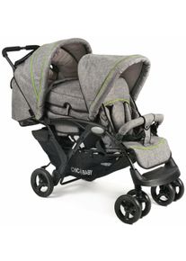 CHIC 4 BABY CHIC4BABY Geschwisterwagen »Duo, jeans grey«, mit herausnehmbarer Tragetasche; Kinderwagen