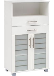 Schildmeyer Midischrank »Nikosia«, Breite 60 cm, mit Glastüren, 2 Schubladen, MDF-Fronten, Metallgriffe