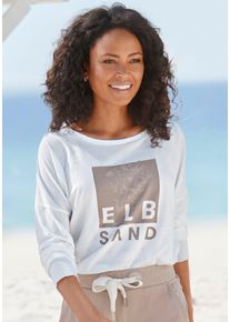 ELBSAND Langarmshirt, mit Logodruck, Baumwoll-Mix, sportlich-casual