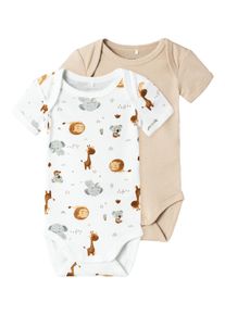 name it Body »NBNBODY 2P SS BEIGE ANIMAL NOOS«, (Packung, 2 tlg.)