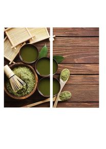 Wall-Art Herd-Abdeckplatte »Herdabdeckplatte Matcha Tee«, (Set, 2 tlg.), moderne Schutzplatte