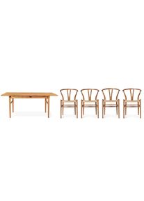 Dining Set 1 CH327 B 190 cm + 4x CH24 Chair Teak Carl Hansen & Søn