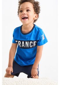 C&A Frankreich-Shorty-Pyjama-2 teilig, Blau, Größe: 140