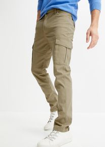 Slim Fit Stretch-Hose mit Cargotaschen Straight in grün, Grösse 58, 97% Baumwolle, bonprix