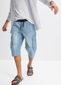 Long-Jeans-Bermuda Relaxed Fit in blau, Grösse 58, 100% Baumwolle, bonprix