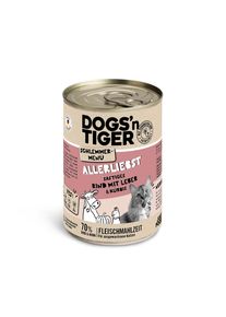 6x 400g Schlemmermenü Rind mit Leber Dogs'n Tiger Katzenfutter Nass