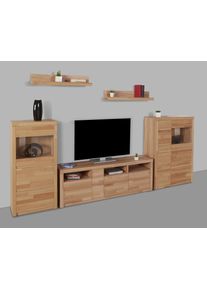 Home Affaire Wohnwand »Silkeborg«, (Set, 5 St.), teilmassiv mit schöner griffloser Optik