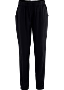 Damen Haremshose mit B&uuml;ndchen am Saum schwarz