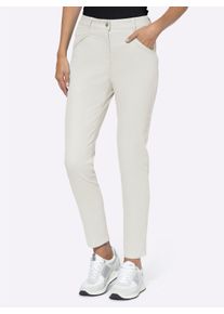 Heine Witt Damen Röhrenhose mit Bügelfalten, ecru, Größe 44, 72% Baumwolle, 25% Polyester, 3% Elasthan