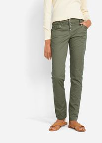 Stretch-Hose mit Crash-Effekt in grün, Grösse 34, 97% Baumwolle, bonprix