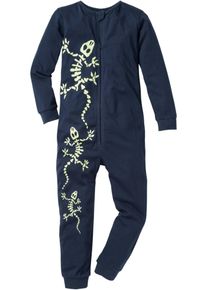Schlafoverall aus reiner Baumwolle in blau, Grösse 152/158, 100% Baumwolle, bonprix