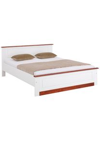 Home Affaire Massivholzbett »Madrid« weiß weiß/kirschbaumfarben