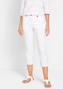 7/8-Bengalin-Hose mit Schlitz und Bequembund in weiss, Grösse 38, bonprix