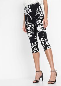 Capri-Hose in schwarz, Grösse 36/38 (S), 95% Baumwolle, bonprix