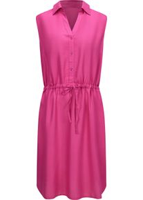 Damen Sommerkleid mit Tunnelzug in der Taille fuchsia
