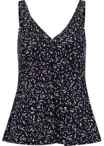 Damen Tankini-Oberteil mit V-Ausschnitt schwarz-weiss-bedruckt