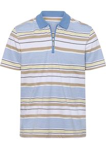 Herren Kurzarm-Poloshirt weiss-geringelt