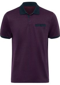 Herren Kurzarm-Poloshirt marine-kirsche-bedruckt