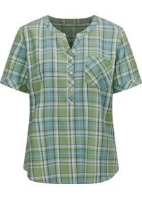 Damen Karobluse eucalyptus-himmelblau-kariert
