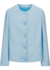 Damen Bouclé-Blazer aqua-ecru-gemustert