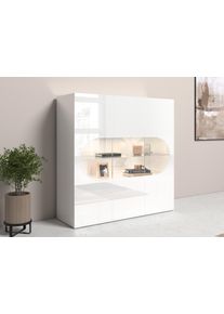 Inosign Highboard »Real,Highboard,Kommode,Schrank mit 3 Türen,komplett hochglanz lackiert«, mit 3 Türen, davon 2 aus Glas,...