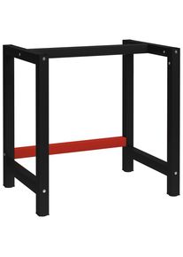 vidaXL Werkbankgestell Metall 80x57x79 cm Schwarz und Rot