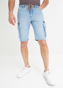 Long Jeans-Shorts mit Cargotaschen Regular Fit in blau, Grösse 44, 99% Baumwolle, bonprix