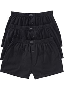 Lockere Jersey Boxershorts aus Baumwolle (3er Pack) in schwarz, Gr&ouml;sse 5 (M), 100% Baumwolle, bonprix