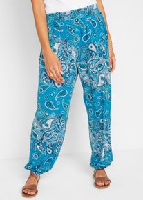 Jersey-Haremshose aus fließendem Viskose-Mix in blau, Grösse 56/58 (3XL), bonprix