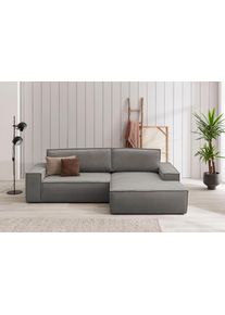 Home Affaire Ecksofa SHERWOOD Schlafsofa 267 cm, L-Form, Schlaffunktion mit Bettkasten (210x136 cm), Cord, Vintage, Samtvelours