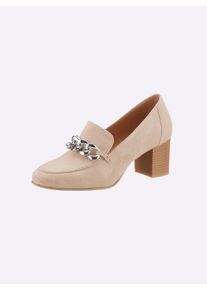Heine Witt Damen Pumps, beige, Größe 37, 100% Ziegenleder