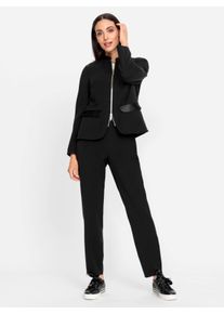 Heine Witt Damen Hosenanzug mit sportiven Kontrasten, schwarz, Größe 34, 75% Polyester, 20% Viskose, 5% Elasthan